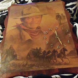 John wayne painting with clock